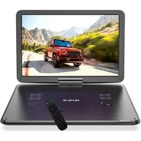 Boifun 17,5 Zoll tragbarer DVD-Player mit 15,6 Zoll HD-Drehbildschirm Portabler DVD-Player (6 Stunden Wiederaufladbare Batterie, Unterstützung für USB/TF-Karte/AV-Übertragung, Sync TV/Projektor Bildschirm, für USB/SD-Karte/AV-Übertragung, Sync TV/Pro