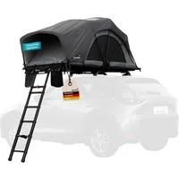 Skandika Dachzelt Skyland 2 Sleeper, Autodachzelt für 2 Personen, mit Matratze, UPF 50+, (Organizer-Taschen, mit Moskitonetz, Auto Zelt für PKW, SUV, Bus), schwarze Schlafkabine, feuerhemmend, wasserfest 6000 mm