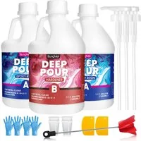 Bundviel Epoxidharz Epoxidharz Mit Härter Set, 256/64OZ Epoxidharz Set Anfänger,1:1 Ratio