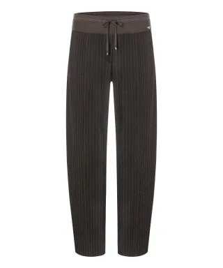 CAMBIO - Eva double jogg bitter choco/grey pinstripe - Gr. - 40/32