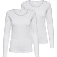 ONLY Langarmshirt Langarmshirt Damen Shirt Schwarz Weiß Longsleeve 1er - 5er Pack