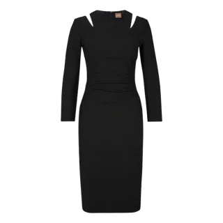 Boss - "Dadeka" Bodycon Kleid für Damen, Rundhalsausschnitt, Schmal (Schwarz)