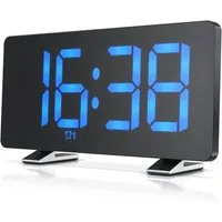 BEARWARE Radiowecker Digitaler Radio Wecker mit Autodimmer, Snooze, 15 FM Radiospeicher Display mit 3 Helligkeiten, große Zahlen, 15 Lautstärkestufen, Snooze