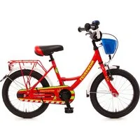 Bachtenkirch Kinderfahrrad deutsche Feuerwehr 16 Zoll mit Rücktrittbremse und Seitenständer, Rücktrittbremse, V-Brake vorn, Ständer, Sattelhöhe: 51-57cm