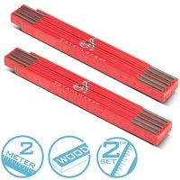STAHLWERK Zollstock 1. FC Köln Edition 2er Set 2 m Meterstab Gliedermaßstab, aus hochwertigem Holz gefertigt