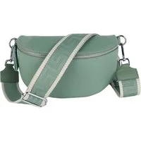 MIRROSI Bauchtasche Damen, Echtleder, Leder, Made in Italy, Umhängetasche, Brusttasche, (Schultertasche für jeden Anlass (1 Tasche & 2 Gurte), Damen Taschen, 3 Größen auswählbar), Crossbody Bag, Cognac Braun, verstellbaren Schulterriemen