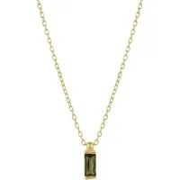 Einzelstück Charm-Kette Halskette grünem Stein 925 Sterling Silber