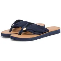 Tommy Hilfiger TH LTR FOOTBED SUMMER SANDAL Zehentrenner Sommerschuh, Strandschuh, Dianette, Flat mit Logoemblem