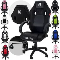 ELITE Gaming Gaming-Stuhl Exodus Gaming Stuhl inkl. XXL Sitzfläche bis 150 kg belastbar (ergonomischer Gamingstuhl mit Höhenverstellung, Schreibtischstuhl, ergonomischer Bürostuhl, Computerstuhl, Gaming Chair, 1 St), verstellbare Sitzhöhe