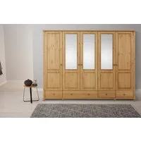 OTTO home Kleiderschrank Tessin (B/H/T ca. 245/191/59 cm) Breite 245 cm, Kiefer massiv, mit Spiegel