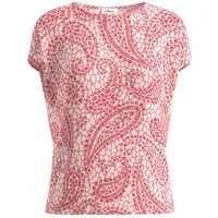 s.Oliver T-Shirt Shirt mit Allover-Print und überschnittenen Schultern kurzarm, Allover-Print, runder Ausschnitt