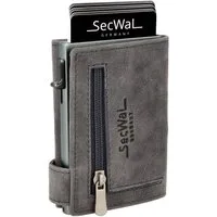 SecWal Geldbörse, Kartenetui mit Münzfach Reißverschluß, Slim Wallet, RFID Schutz, Geldbeutel klein, für Herren und Damen