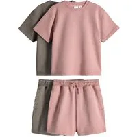 The Set T-Shirt & Shorts The Set Oversized-T-Shirt + Shorts, 2er-Pack (4-tlg)