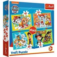 Trefl Puzzle 4 in 1 Puzzle, Das lustige Team von PAW Patrol, von 12 bis 24 Teilen, Puzzleteile