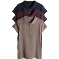 The Set Kurzarmbluse The Set Jersey-Polooberteil, 3er-Pack (3-tlg)
