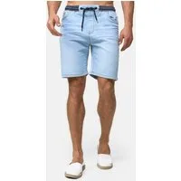 Indicode Jeansshorts Herren Ettore Jeans Shorts Herrenshorts mit 5 Taschen und elastischem Bund mit Kordelzug