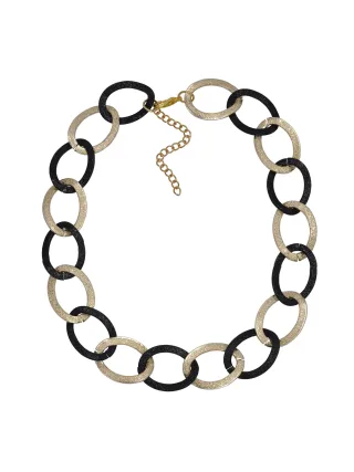 Steuer Modeschmuck Kette Metall strukturiert 55 cm lang