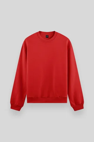 Herren Unifarben Rundhals-Sweatshirt