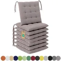 Lavea Stuhlkissen Lavea® Sitzkissen & Stuhlkissen 40x40 cm – 4er/8er Set, 40x40x3 cm, mit Stoffbändern, Indoor & Outdoor, für Garten & Balkon