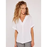 Apricot Klassische Bluse Top aus Baumwolle in fließender Ware