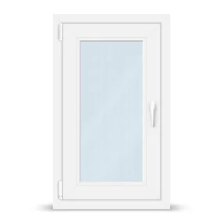 Badfenster, Kunststoff Fenster für Badezimmer, aluplast IDEAL® 4000, 60 x 100 cm, Weiß, 1-teilig Drehkipp links, 2-fach Verglasung, nach Maß