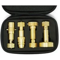 DREHMEISTER LPG Flaschentankadapterset Europa 4 Adapter für alle Länder in Box Adapter nicht zutreffend zu W21.8 Linksgewinde, 4 Tankadapter zum Befüllen von Gasflaschen