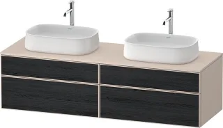 Duravit Zencha Konsolenwaschtischunterbau wandhängend Eiche Schwarz & Taupe Matt & Supermatt 1600x55 ZE4825B16830000