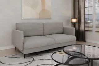 Sofa Designersofa HELMER 3-Sitzer Stoff Vibe Grau
