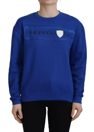 Blaues Sweatshirt mit Rundhalsausschnitt, entspannter Schnitt