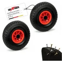 Grafner Ersatzrad Grafner® 2x Sackkarrenrad Bollerwagenrad 3.00-4 PU Vollgummibereifung, Gesamt Duchmesser: 26 cm, Reifenbreite: 8 cm, Nabenlänge: 7 cm