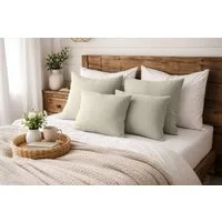 Amilian Dekokissen Sofakissen 4er Set mit Füllung - 2x 45x45 + 2x 35x45 cm, Hotelverschluss, waschbar, formstabil