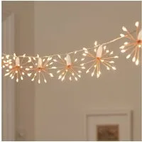 Lights4fun LED-Lichterkette 15er LED Lichterkette Sternenbälle rosegold