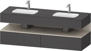 Duravit Qatego Einbauwaschtisch mit Konsolenwaschtischunterbau Graphit Matt 1600x550x600 mm - QA4797 QA4797083490010