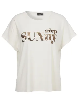 VIA APPIA DUE - T-Shirt Rundhals 1/2 Arm Motiv creme multicolor - Gr. - 50