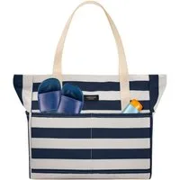 LARKSON Strandtasche Linn Strandtasche mit Reißverschluss (1-tlg), Große Beach Bag für Strand und Urlaub, Wasserabweisend
