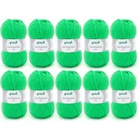 Gründl Wolle Lisa Premium Uni im 10x50g Wollpaket zum Handarbeiten Häkelwolle, (Wolle zum Stricken, Häkeln, Handarbeiten, Handstrickgarn), weich und pflegeleicht, ohne Schurwolle