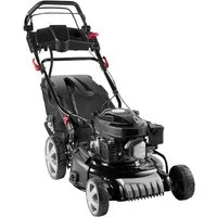 BRAST Benzinrasenmäher mit Antrieb 3,5kW(4,76PS) Elektrostart 4 Takt OHV Motor, 46 cm Schnittbreite, 30-80mm Schnitthöhe 60L Fangkorb Stahlgehäuse TÜV