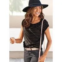 Vivance by Lascana Rundhalsshirt mit Glitzer-Streifen aus Baumwolle, sommerlich leicht
