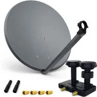 PremiumX SAT Anlage 80cm Antenne Twin Monoblock LNB 4x F-Stecker SAT-Antenne