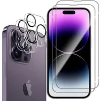 MSM Schutzfolie 2X Schutzglas (Display + Kamera) für iPhone 14 Pro Display Panzerfolie