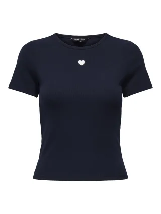 ONLY - ONLELVA JUNE EMB S/S TEE JRS NOOS Night Sky - Gr. - XS