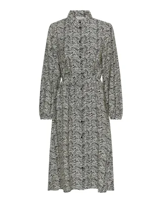 msch copenhagen - MSCHCielo Amabella Shirt Dress AOP Fog Abstract - Gr. - XS