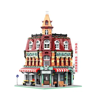 JQ10001 Toys MOC City Corner Coffee Shop Architecture Style Street View Building Block Brick Assembly Kit for Children B