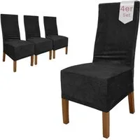 sh SCHEFFLER-HOME LIVE HOMESTYLE Stuhlhusse VelvetFit Puma – elastischer Stuhlbezug, für große Stühle, Samt-Optik, Idealmaße 46×66 cm Rückenlehne