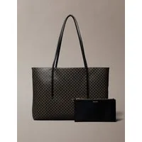 Calvin Klein Henkeltasche AOP TOTE W/ POUCH ON STRAP (2-tlg), Umhängetasche, Schultertasche, Set, mit Monogramm-Print
