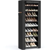 SONGMICS Stoffschrank Schuhschrank mit Ablagen, geräumig, 58x28x160 cm