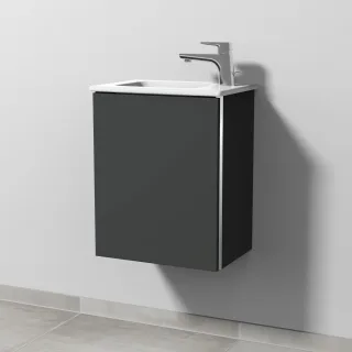 Sanipa 3way Waschtischunterbau zu Duravit ME by Starck Waschtisch mit 1 Tür, Graphit-Matt BP7201B