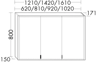 Burgbad Sp.-Schr.RL20 800x1610x171 RL20, SPVN160PN688 SPVN160PN688