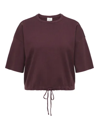 ONLY CARMAKOMA - CARSITERI SS LOOSE TIE O-NECK TOP KNT Fig