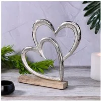 Marrakesch Orient & Mediterran Interior Dekoobjekt Herz Dekoaufsteller Dekoobjekt Silber Amour -8-, Handarbeit